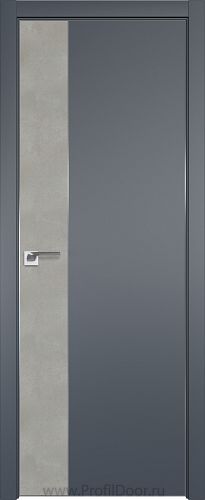 Дверь Profil Doors 100E цвет Антрацит кромка Матовый Алюминий с 4-х сторон вставка Бетон Платина