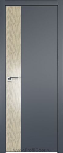 Дверь Profil Doors 100E цвет Антрацит кромка Матовый Алюминий с 4-х сторон вставка Дуб SKY Крем