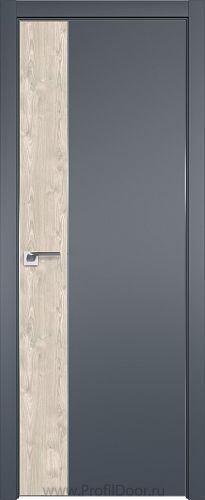 Дверь Profil Doors 100E цвет Антрацит кромка Матовый Алюминий с 4-х сторон вставка Каштан Светлый