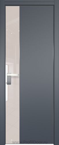 Дверь Profil Doors 100E цвет Антрацит кромка Матовый Алюминий с 4-х сторон стекло Lacobel Перламутровый лак