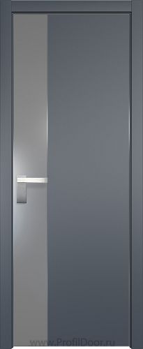 Дверь Profil Doors 100E цвет Антрацит кромка Матовый Алюминий с 4-х сторон стекло Lacobel Серебро Матлак