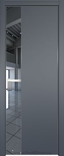 Дверь Profil Doors 100E цвет Антрацит кромка Матовый Алюминий с 4-х сторон стекло Зеркало