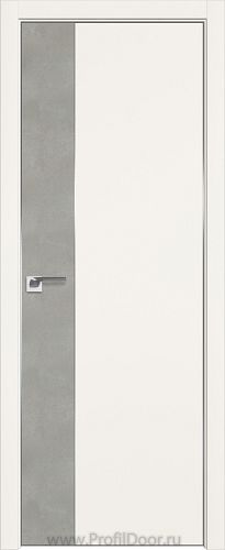 Дверь Profil Doors 100E цвет ДаркВайт кромка Матовый Алюминий с 4-х сторон вставка Бетон Платина