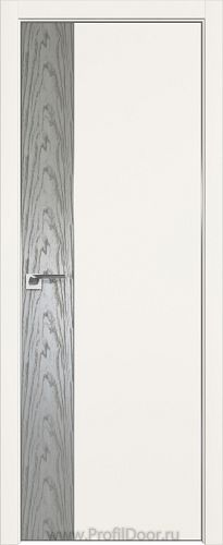 Дверь Profil Doors 100E цвет ДаркВайт кромка Матовый Алюминий с 4-х сторон вставка Дуб SKY Denim