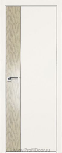 Дверь Profil Doors 100E цвет ДаркВайт кромка Матовый Алюминий с 4-х сторон вставка Дуб SKY Крем