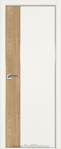 Дверь Profil Doors 100E цвет ДаркВайт кромка Матовый Алюминий с 4-х сторон вставка Каштан Натуральный