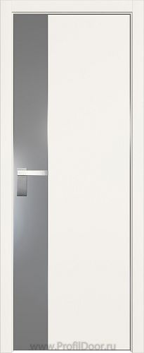 Дверь Profil Doors 100E цвет ДаркВайт кромка Матовый Алюминий с 4-х сторон стекло Lacobel Серебро Матлак