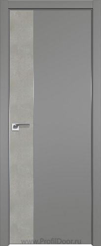 Дверь Profil Doors 100E цвет Грей кромка Матовый Алюминий с 4-х сторон вставка Бетон Платина