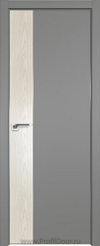 Дверь Profil Doors 100E цвет Грей кромка Матовый Алюминий с 4-х сторон вставка Дуб SKY Белёный