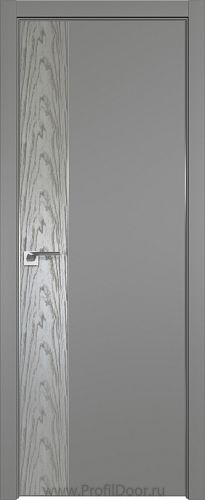 Дверь Profil Doors 100E цвет Грей кромка Матовый Алюминий с 4-х сторон вставка Дуб SKY Denim