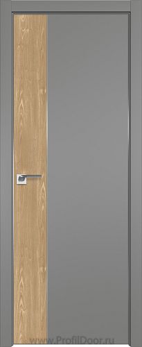 Дверь Profil Doors 100E цвет Грей кромка Матовый Алюминий с 4-х сторон вставка Каштан Натуральный