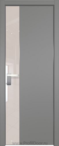 Дверь Profil Doors 100E цвет Грей кромка Матовый Алюминий с 4-х сторон стекло Lacobel Перламутровый лак