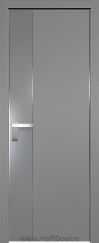 Дверь Profil Doors 100E цвет Грей кромка Матовый Алюминий с 4-х сторон стекло Lacobel Серебро Матлак