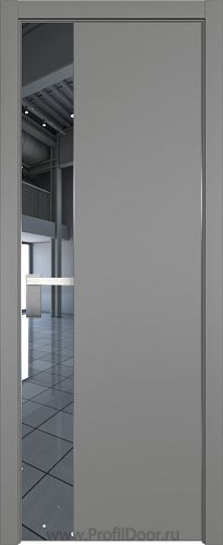 Дверь Profil Doors 100E цвет Грей кромка Матовый Алюминий с 4-х сторон стекло Зеркало