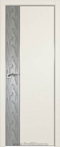 Дверь Profil Doors 100E цвет Магнолия Сатинат кромка Матовый Алюминий с 4-х сторон вставка Дуб SKY Denim