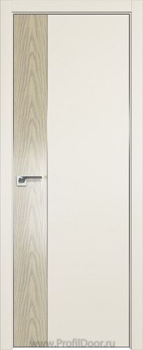 Дверь Profil Doors 100E цвет Магнолия Сатинат кромка Матовый Алюминий с 4-х сторон вставка Дуб SKY Крем