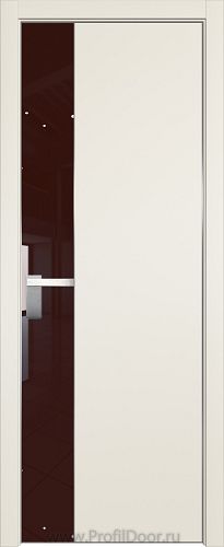 Дверь Profil Doors 100E цвет Магнолия Сатинат кромка Матовый Алюминий с 4-х сторон стекло Lacobel Коричневый лак