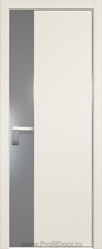 Дверь Profil Doors 100E цвет Магнолия Сатинат кромка Матовый Алюминий с 4-х сторон стекло Lacobel Серебро Матлак