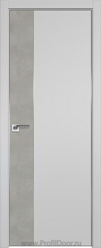 Дверь Profil Doors 100E цвет Манхэттен кромка Матовый Алюминий с 4-х сторон вставка Бетон Платина