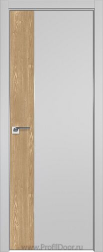 Дверь Profil Doors 100E цвет Манхэттен кромка Матовый Алюминий с 4-х сторон вставка Каштан Натуральный