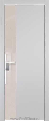 Дверь Profil Doors 100E цвет Манхэттен кромка Матовый Алюминий с 4-х сторон стекло Lacobel Перламутровый лак