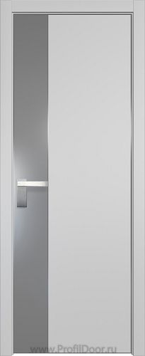 Дверь Profil Doors 100E цвет Манхэттен кромка Матовый Алюминий с 4-х сторон стекло Lacobel Серебро Матлак