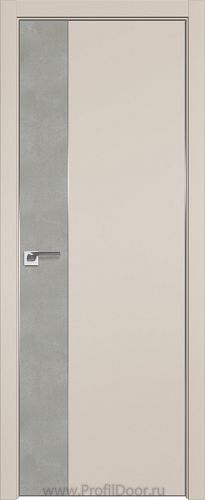 Дверь Profil Doors 100E цвет Санд кромка Матовый Алюминий с 4-х сторон вставка Бетон Платина