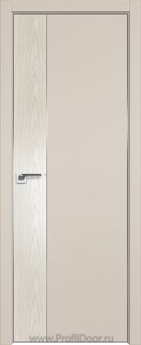 Дверь Profil Doors 100E цвет Санд кромка Матовый Алюминий с 4-х сторон вставка Дуб SKY Белёный