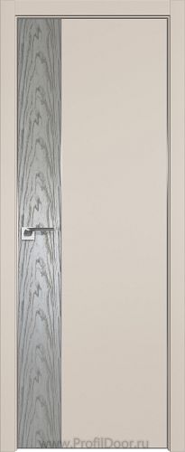 Дверь Profil Doors 100E цвет Санд кромка Матовый Алюминий с 4-х сторон вставка Дуб SKY Denim