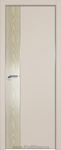 Дверь Profil Doors 100E цвет Санд кромка Матовый Алюминий с 4-х сторон вставка Дуб SKY Крем