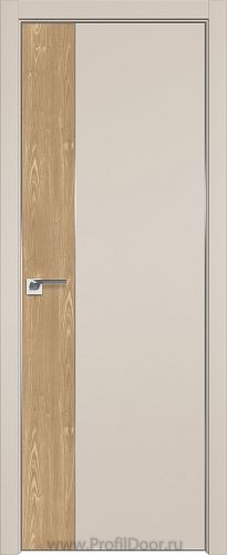 Дверь Profil Doors 100E цвет Санд кромка Матовый Алюминий с 4-х сторон вставка Каштан Натуральный