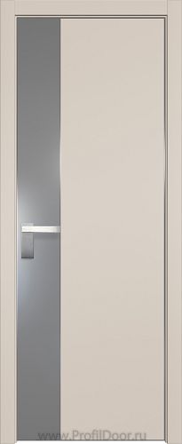 Дверь Profil Doors 100E цвет Санд кромка Матовый Алюминий с 4-х сторон стекло Lacobel Серебро Матлак