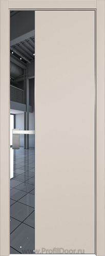 Дверь Profil Doors 100E цвет Санд кромка Матовый Алюминий с 4-х сторон стекло Зеркало