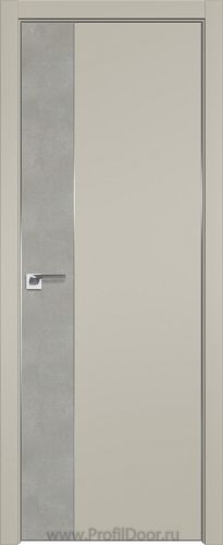 Дверь Profil Doors 100E цвет Шеллгрей кромка Матовый Алюминий с 4-х сторон вставка Бетон Платина