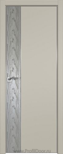 Дверь Profil Doors 100E цвет Шеллгрей кромка Матовый Алюминий с 4-х сторон вставка Дуб SKY Denim
