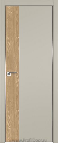 Дверь Profil Doors 100E цвет Шеллгрей кромка Матовый Алюминий с 4-х сторон вставка Каштан Натуральный