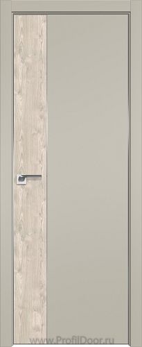 Дверь Profil Doors 100E цвет Шеллгрей кромка Матовый Алюминий с 4-х сторон вставка Каштан Светлый