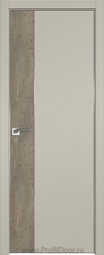 Дверь Profil Doors 100E цвет Шеллгрей кромка Матовый Алюминий с 4-х сторон вставка Каштан Темный