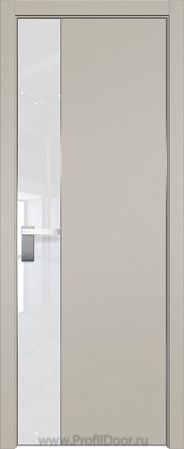 Дверь Profil Doors 100E цвет Шеллгрей кромка Матовый Алюминий с 4-х сторон стекло Lacobel лак Классик