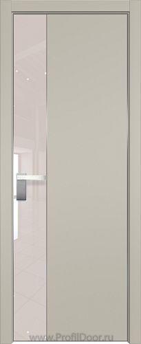 Дверь Profil Doors 100E цвет Шеллгрей кромка Матовый Алюминий с 4-х сторон стекло Lacobel Перламутровый лак