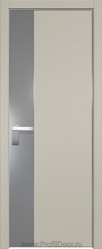 Дверь Profil Doors 100E цвет Шеллгрей кромка Матовый Алюминий с 4-х сторон стекло Lacobel Серебро Матлак