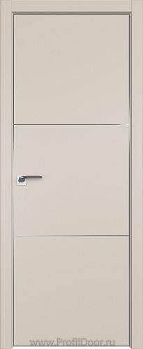 Дверь Profil Doors 102E цвет Санд кромка Матовый Алюминий с 4-х сторон