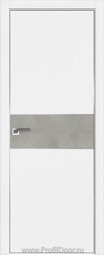 Дверь Profil Doors 104E цвет Аляска кромка Матовый Алюминий с 4-х сторон вставка Бетон Платина