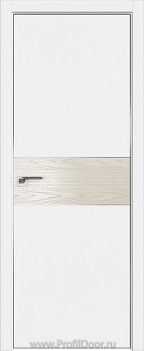 Дверь Profil Doors 104E цвет Аляска кромка Матовый Алюминий с 4-х сторон вставка Дуб SKY Белёный