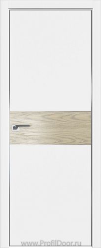 Дверь Profil Doors 104E цвет Аляска кромка Матовый Алюминий с 4-х сторон вставка Дуб SKY Крем