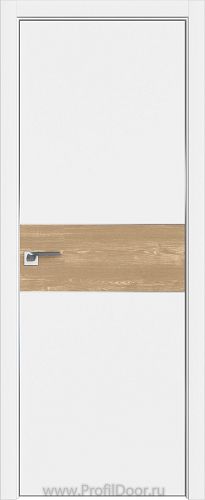 Дверь Profil Doors 104E цвет Аляска кромка Матовый Алюминий с 4-х сторон вставка Каштан Натуральный