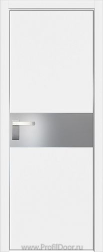 Дверь Profil Doors 104E цвет Аляска кромка Матовый Алюминий с 4-х сторон стекло Lacobel Серебро Матлак