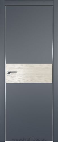 Дверь Profil Doors 104E цвет Антрацит кромка Матовый Алюминий с 4-х сторон вставка Дуб SKY Белёный