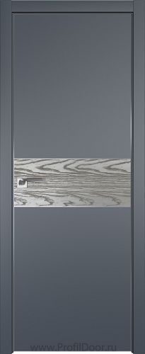 Дверь Profil Doors 104E цвет Антрацит кромка Матовый Алюминий с 4-х сторон вставка Дуб SKY Denim