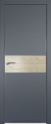 Дверь Profil Doors 104E цвет Антрацит кромка Матовый Алюминий с 4-х сторон вставка Дуб SKY Крем